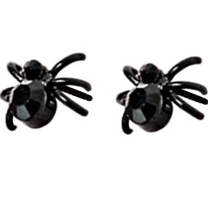 Spider earrings mini black s925 push back